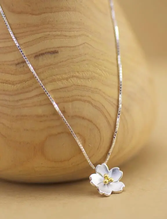 925 Silver Necklaces Delicate Daisy Flower Necklaces Plant Party Gift Syxl026 2