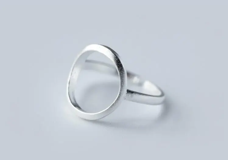 925 Silver Open Round Rings Simple Geometric Circle Finger Wedding Gift Syjz003 1