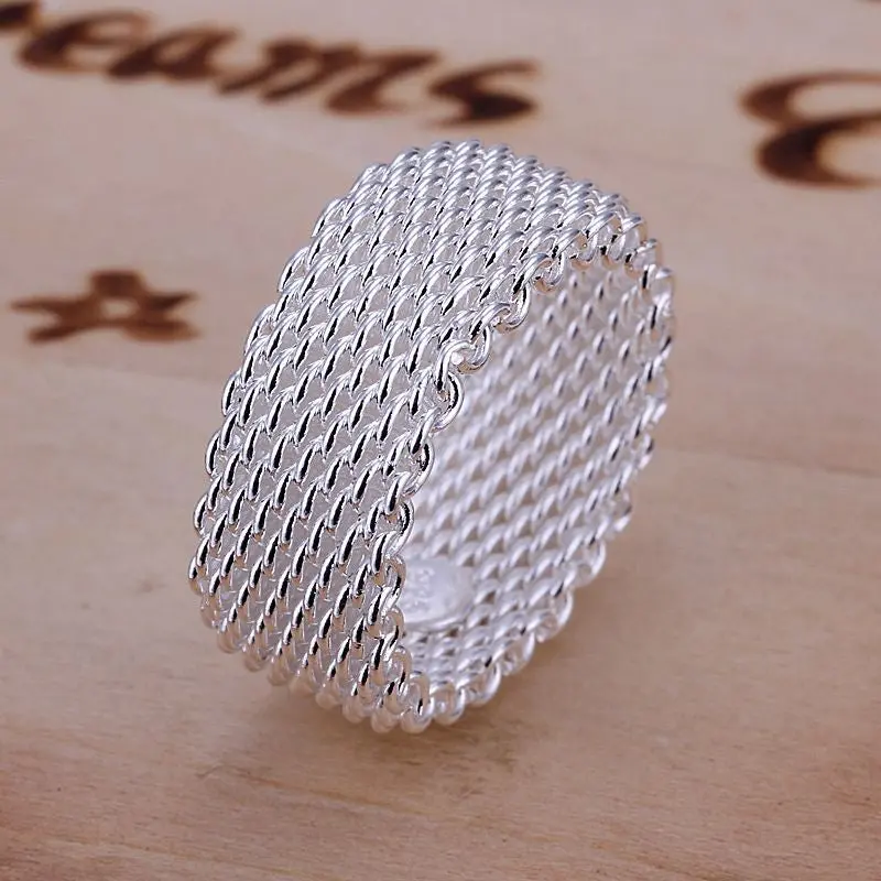 925 Silver Ring Fine Net Ring Women&Men Gift Silver Jewelry Finger Rings  4 1