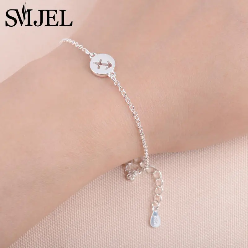 925 Silver Sagittarius Bracelets Signs Zodiac Constellation  Horoscope Astrology Disc Anchor Cufflinks Gifts B057 1