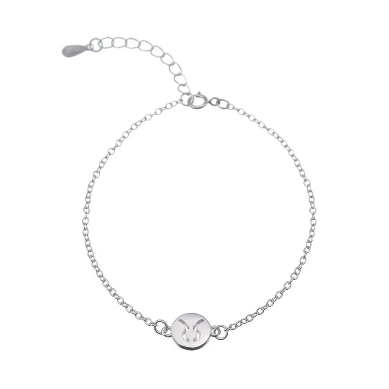 925 Silver Taurus Bracelets Signs 12 Zodiac Constellation Charm Bracelet Friendship Gift B061 1