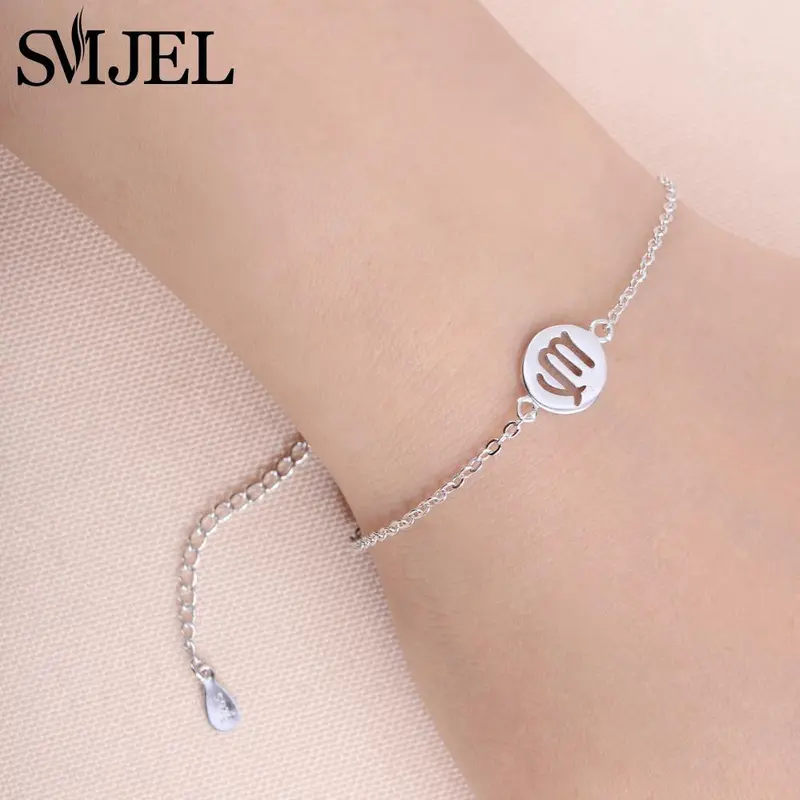 925 Silver Virgo Jewelry Bracelets With Extend Chain Party Jewelry Charm Bracelet B059 2