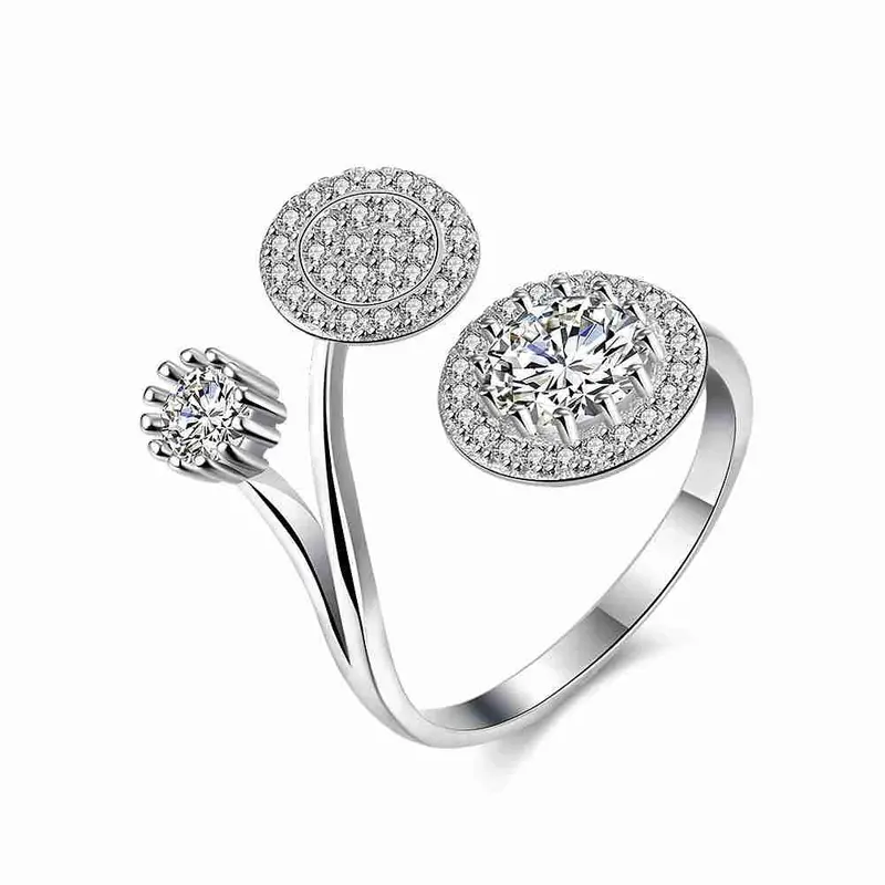 925 Silver Wedding Rings Three Mushrooms Bague Femme Elegant288 1