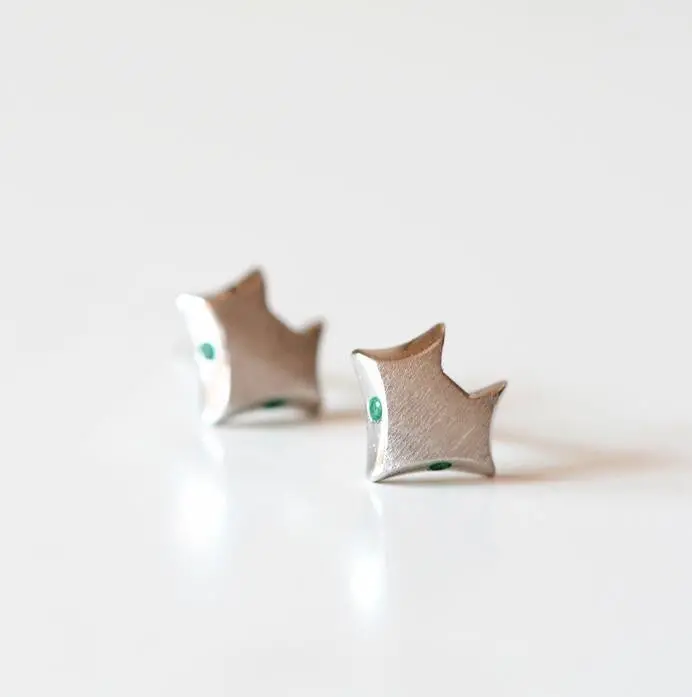 925 Sterling Silver Animal Cute Fox Stud Earrings Gift Syed008 1
