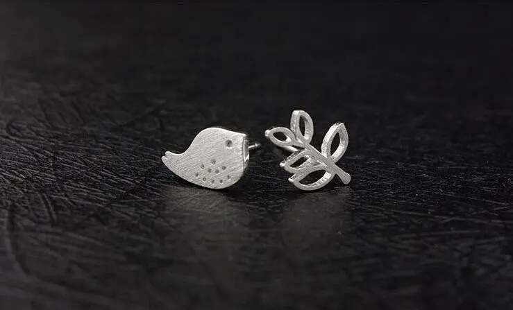 925 Sterling Silver Birds And Branch Stud Earrings Girl Sterling Silver Earings Jewelry Accessory Gift 1
