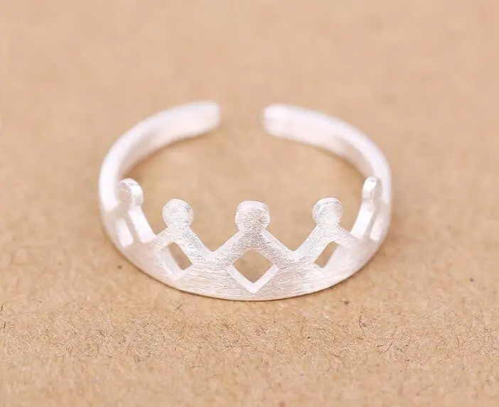 925 Sterling Silver Crown Rings Adjustable Dainty Rings Wedding Ring Syjz033 1