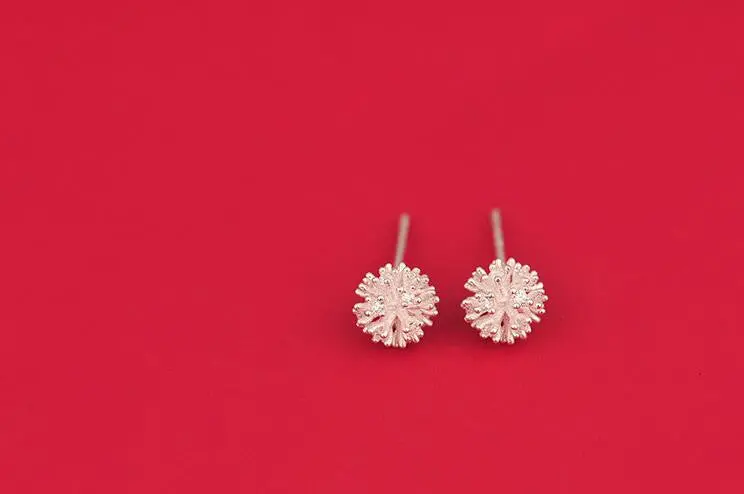 925 Sterling Silver Dandelion Flower Stud Earrings Gift Syed038 1