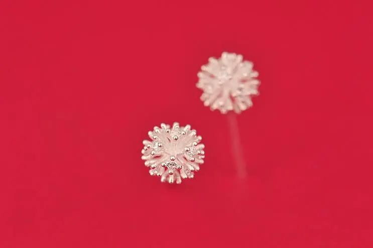 925 Sterling Silver Dandelion Flower Stud Earrings Gift Syed038 2