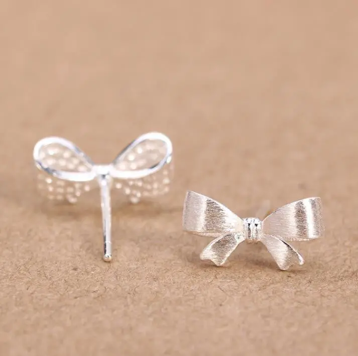 925 Sterling Silver Earrings Jewelry Tiny Bowknot Stud Earrings Gift Party Earrings Syed078 1