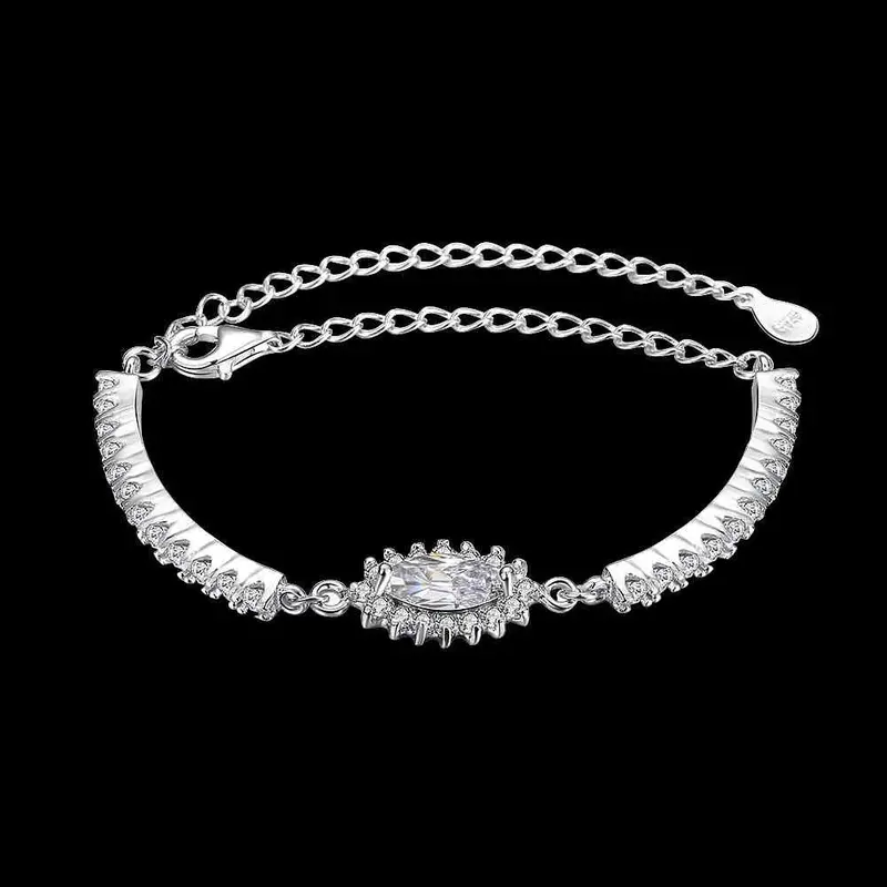 925 Sterling Silver In Jewelry Bracelets &Amp; Bangles Shimmering Crysta Pulseiras Wedding Stvh 36 2