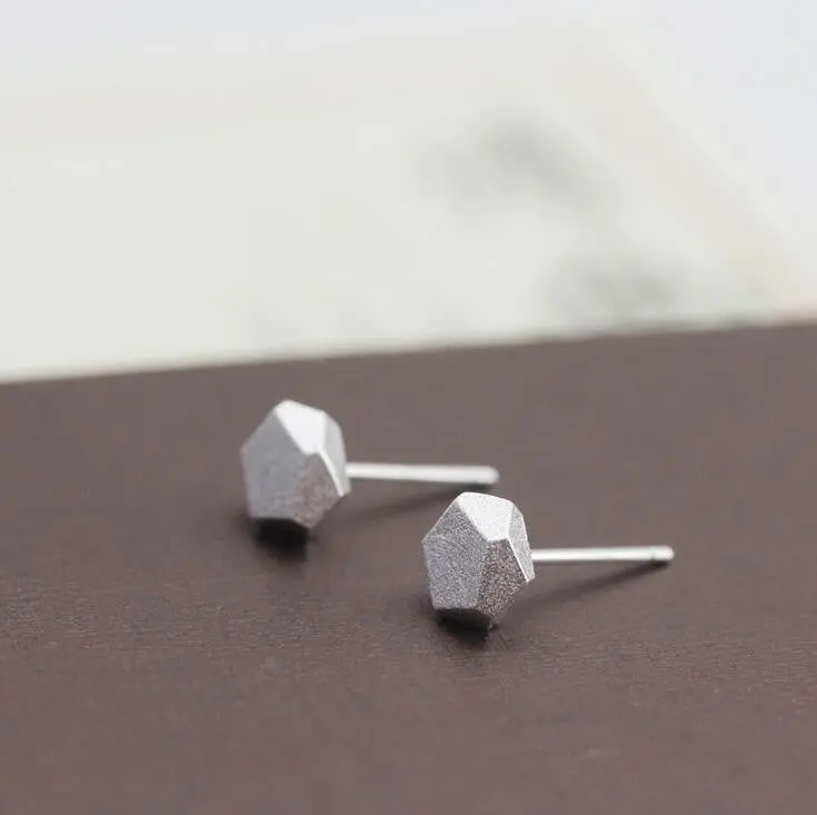 925 Sterling Silver Irregularity Earrings Geometry Stud Earrings Gift Syed010 1