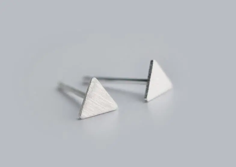 925 Sterling Silver Jewelry Delicate Geometric Triangle Stud Earrings Party Gift Syed019 2