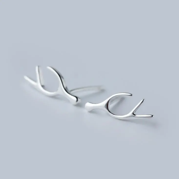 925 Sterling Silver Jewelry Delicate Horn Earrings Animal Anter Stud Earrings Gift Syed027 1