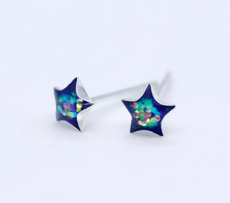 925 Sterling Silver Jewelry Earrings Simple Tiny Starry Sky Star Stud Earrings Party Gift Syed067 1