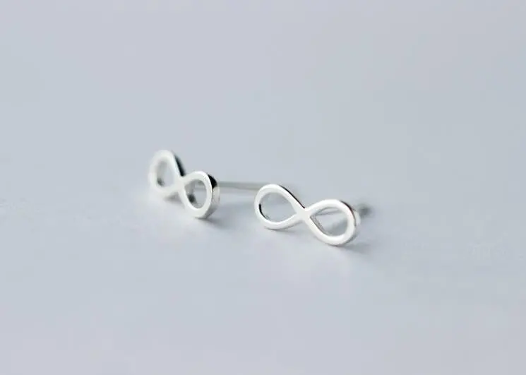 925 Sterling Silver Jewelry Infinity Stud Earrings Minimalist Earrings Birthday Gift Syed018 1