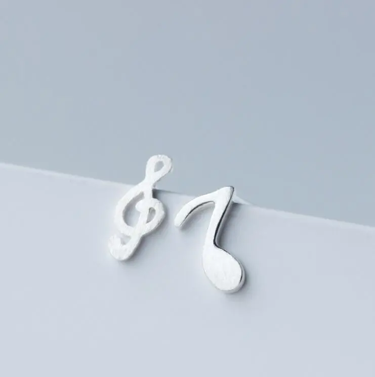 925 Sterling Silver Jewelry Music Notation Stud Earrings Syed026 1