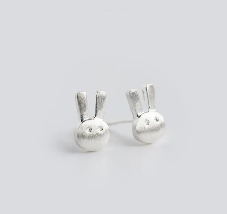 925 Sterling Silver Jewelry Tiny Hand Craft Rabbit Earrings Easter Bunny Gift Syed003 1
