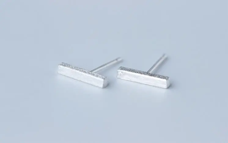 925 Sterling Silver Matte Minimalist Bar Stud Earrings Birhtday Gift Syed015 1