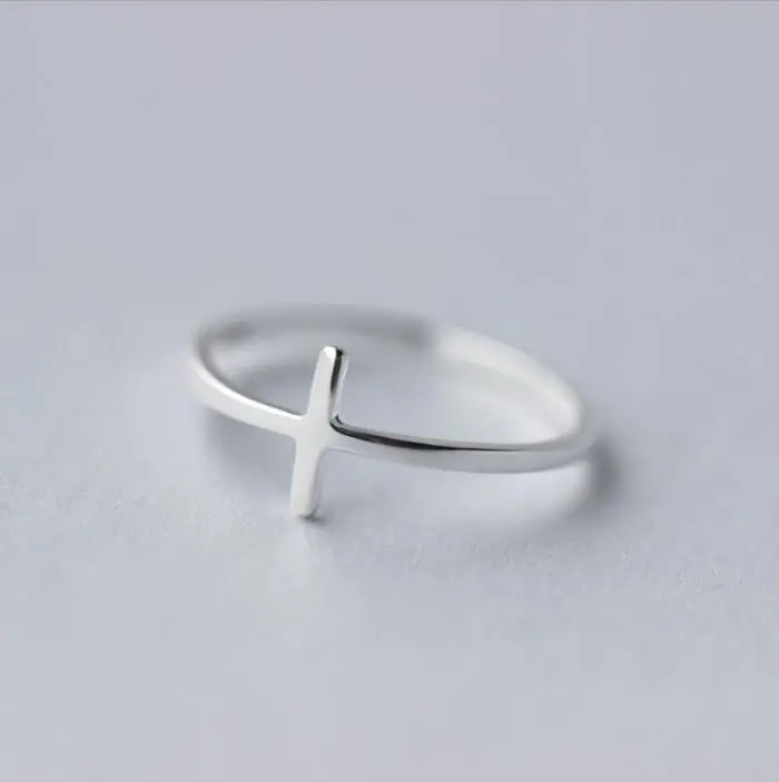 925 Sterling Silver Ring Jewelry Gift Simple Cross Rings Syjz012 2