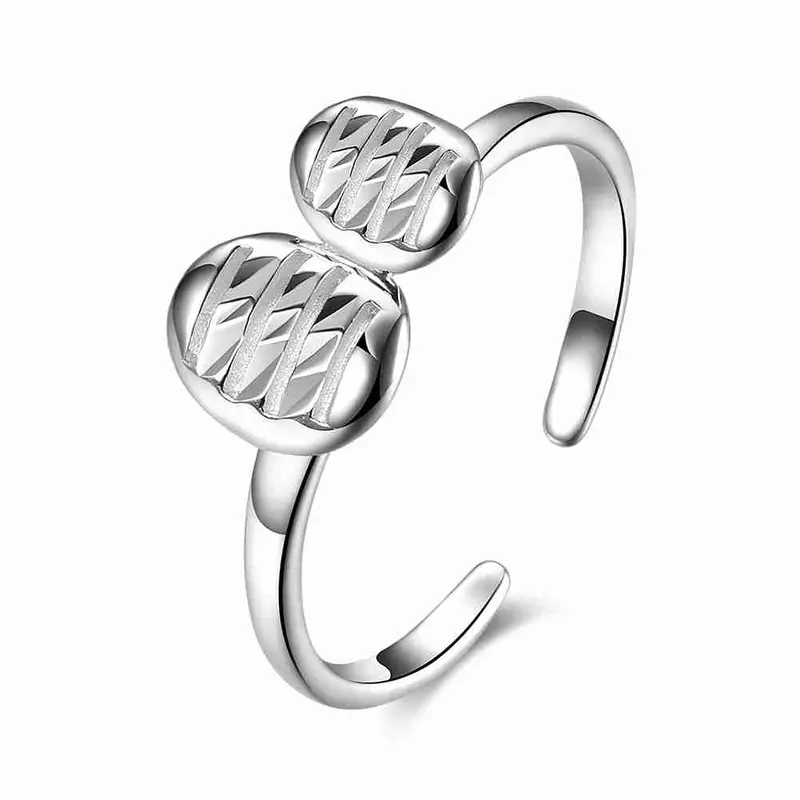 925 Sterling Silver Ring Light Bead Anillos Bear Bijoux294 2