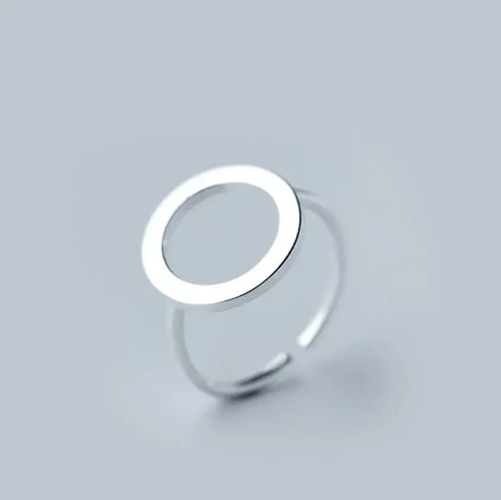 925 Sterling Silver Rings Adjustable Geometric Circle Rings Gift Syjz010 1