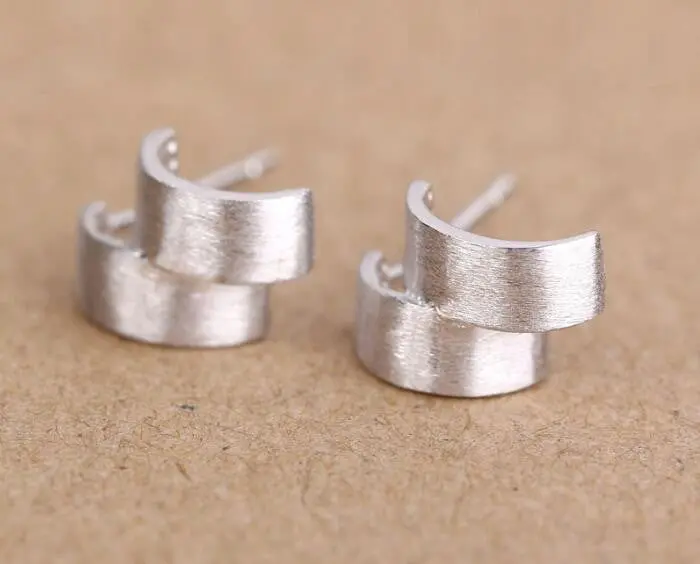 925 Sterling Silver Stud Earrings Jewelry Tiny Half Round Stud Earrings Gift Lady Wedding Gift Syed073 2