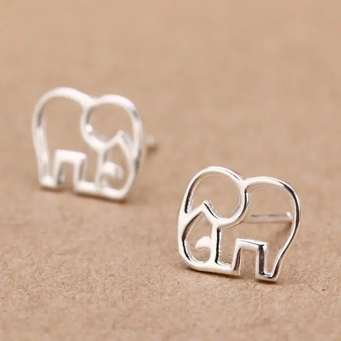 925 Sterling Silver Tniy Cute Animal Elephant Stud Earrings Gift Syed076 2
