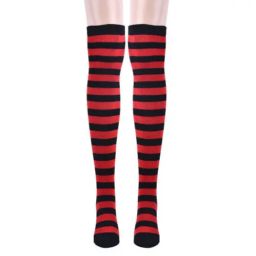 930 #1 Amazing Women Stocking Contrast Color 14 Stripped Thigh High Stockings 1