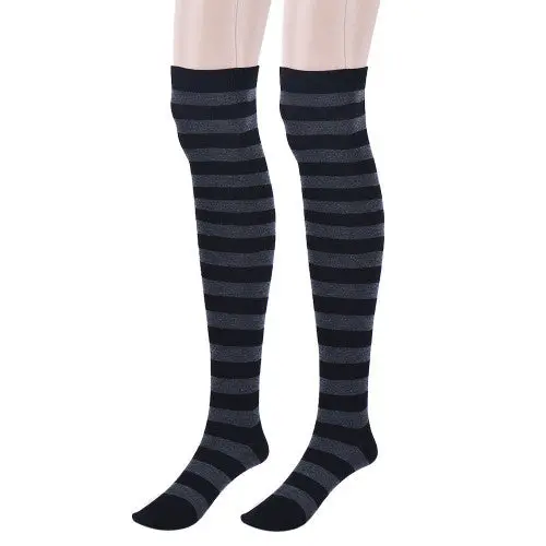 930 #1 Amazing Women Stocking Contrast Color 14 Stripped Thigh High Stockings 10