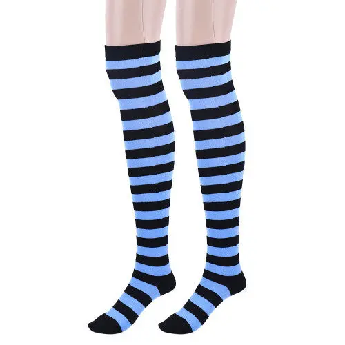 930 #1 Amazing Women Stocking Contrast Color 14 Stripped Thigh High Stockings 3