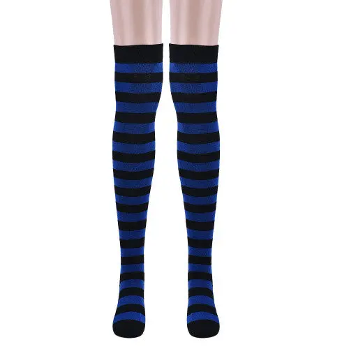 930 #1 Amazing Women Stocking Contrast Color 14 Stripped Thigh High Stockings 4