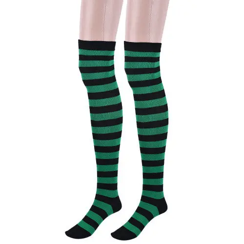 930 #1 Amazing Women Stocking Contrast Color 14 Stripped Thigh High Stockings 5
