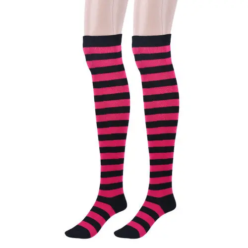930 #1 Amazing Women Stocking Contrast Color 14 Stripped Thigh High Stockings 6