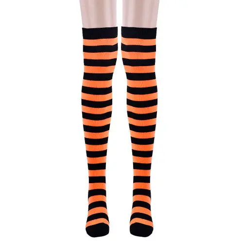 930 #1 Amazing Women Stocking Contrast Color 14 Stripped Thigh High Stockings 7