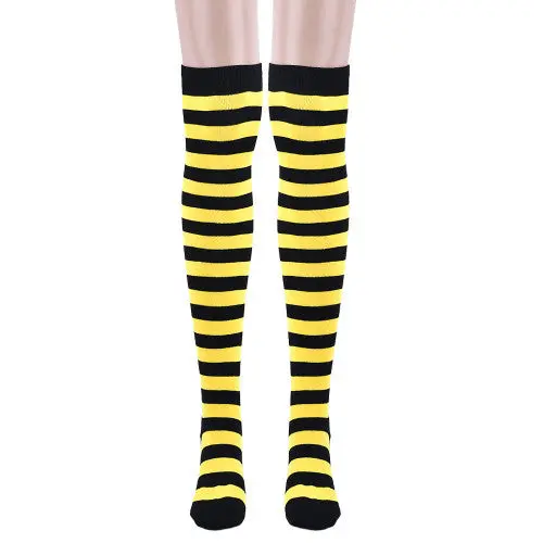 930 #1 Amazing Women Stocking Contrast Color 14 Stripped Thigh High Stockings 8