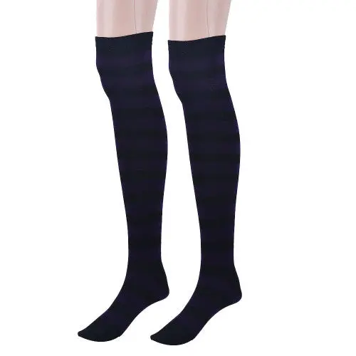 930 #1 Amazing Women Stocking Contrast Color 14 Stripped Thigh High Stockings 9