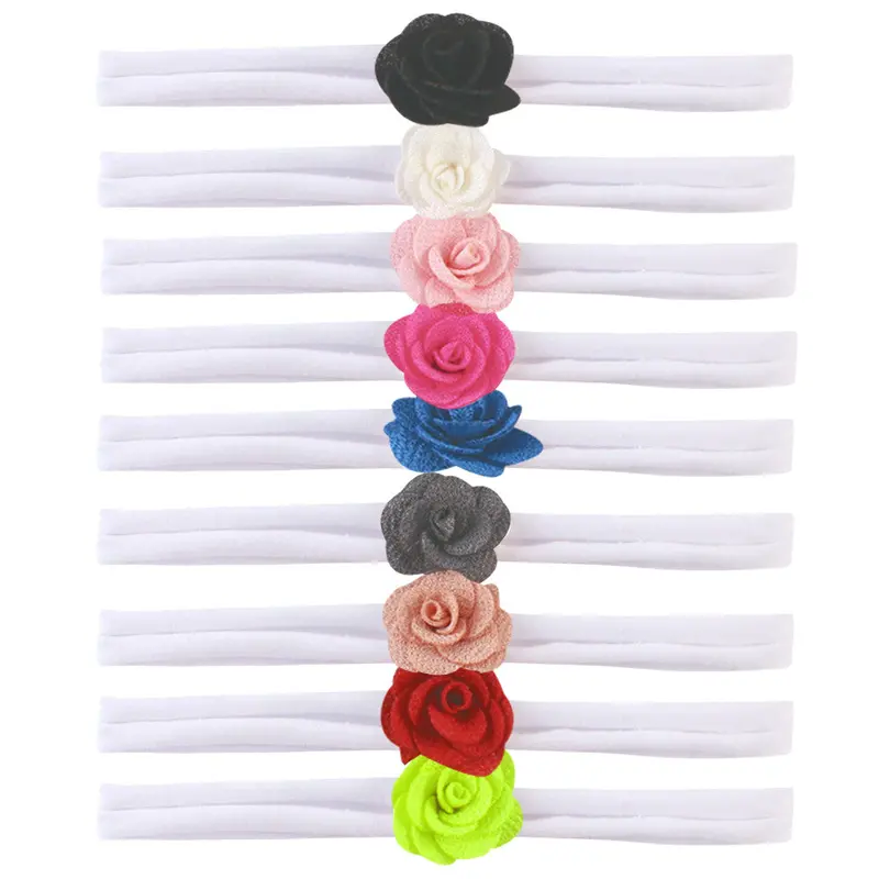 9Pcs Baby Girl Hairb Toddler Born Rose Flower Headb Elastic Hair B Accessories 1
