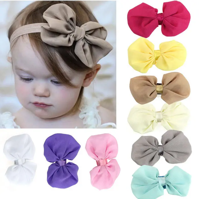9Pcs Headbands Elastic Flower Baby Girl Hair Accessory Infant Rose Flower Hairbands Baby Chiffon Headwear 1