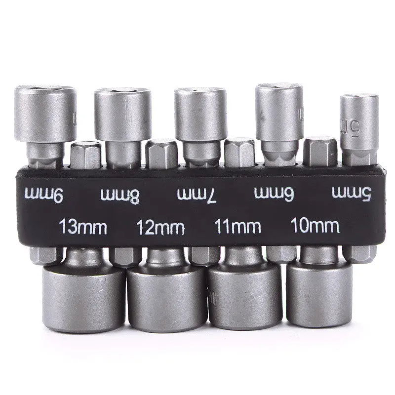 9Pcs Nut Driver Drill Bit Sae Metric Socket Bits Wrench Screw Hex Shank Quick-Change Screwdrivers Nutdriver 93365 2