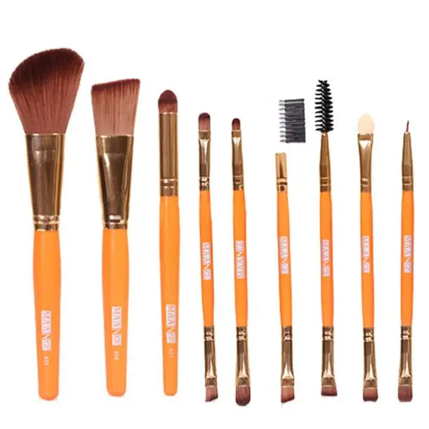 9Pcs Pro Makeup Cosmetic Brushes Eyeshadow Eyebrows Eyelashes Face Foundation Blending Professional Toiletry Kit Makeup Brushes 1