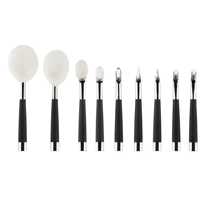 9Pcsset Stylish Toothbrush Shape Cosmetic Makeup Brush Foundation Powder Cream Base Oval Brush Plating Rose Gold Brush 2