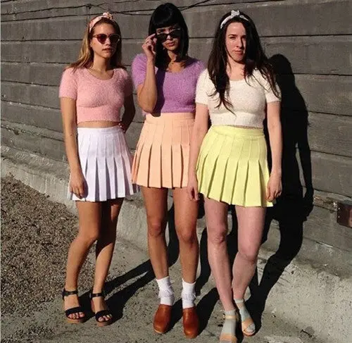 Aa High Waist Pleated Skirt Women's American Apparel Solid Color Preppy Slim Mini Short Skirts 8 Colors Xs - L 10