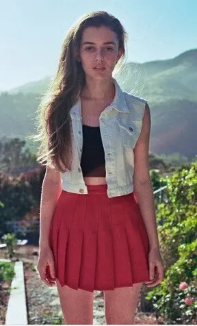 Aa High Waist Pleated Skirt Women's American Apparel Solid Color Preppy Slim Mini Short Skirts 8 Colors Xs - L 12