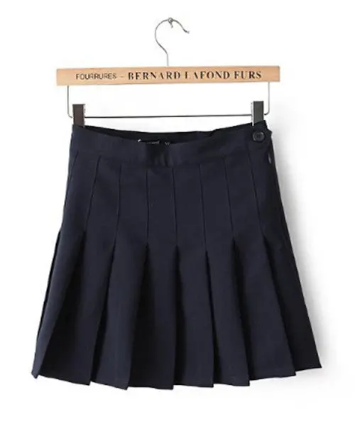 Aa High Waist Pleated Skirt Women's American Apparel Solid Color Preppy Slim Mini Short Skirts 8 Colors Xs - L 5