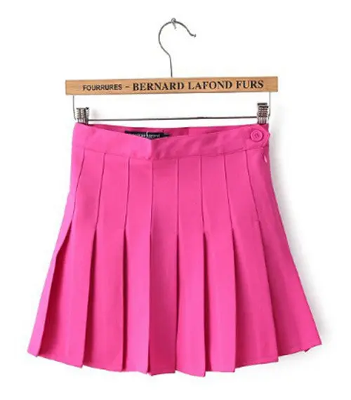 Aa High Waist Pleated Skirt Women's American Apparel Solid Color Preppy Slim Mini Short Skirts 8 Colors Xs - L 9