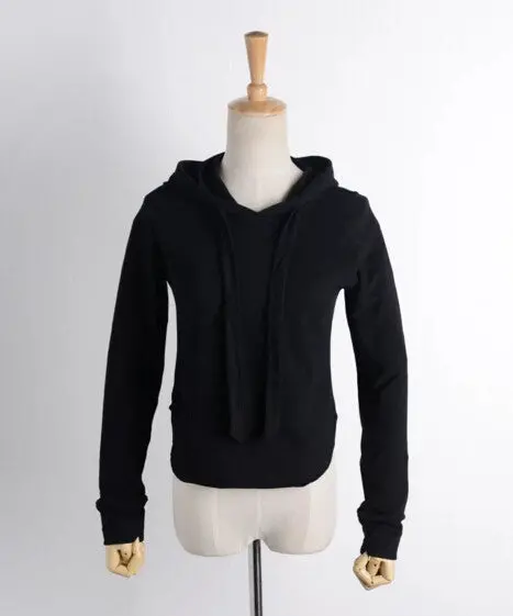 Aa Tie Collar Hoodies Sweatshirts Harajuku Short Sweats Women Clothing Feminina Loose Short Jumper Sweats 4 Colors S M 1