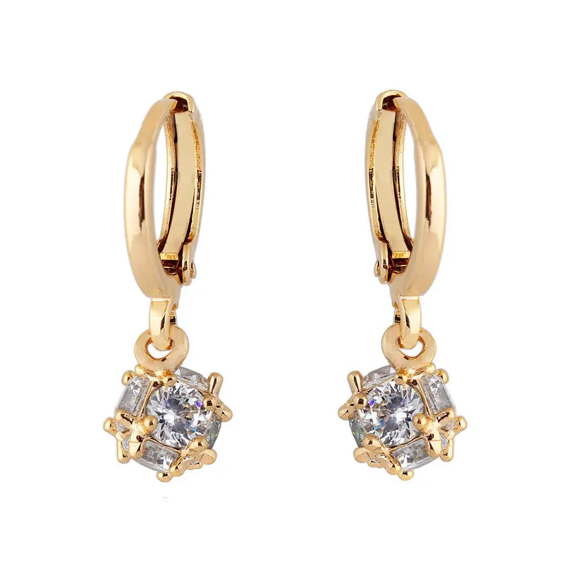 Aaa Zircon Earrings For Women Gold + Silver Earrings Pendientes And Brincos Boucle D'oreille Femme Earings Fashion Jewelry 1