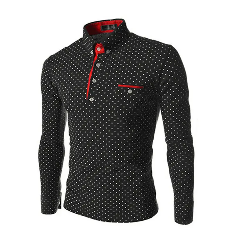 Able England Style Long Sleeve Wave Point Printed Shirt 3