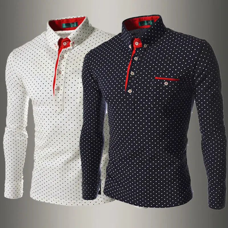 Able England Style Long Sleeve Wave Point Printed Shirt 8
