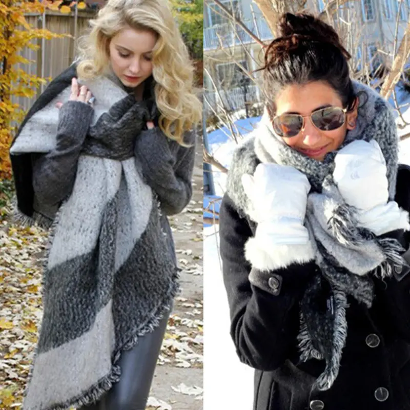 Able Warm Thick Soft Artificial Woolen Scarves 200 X 65Cm 1